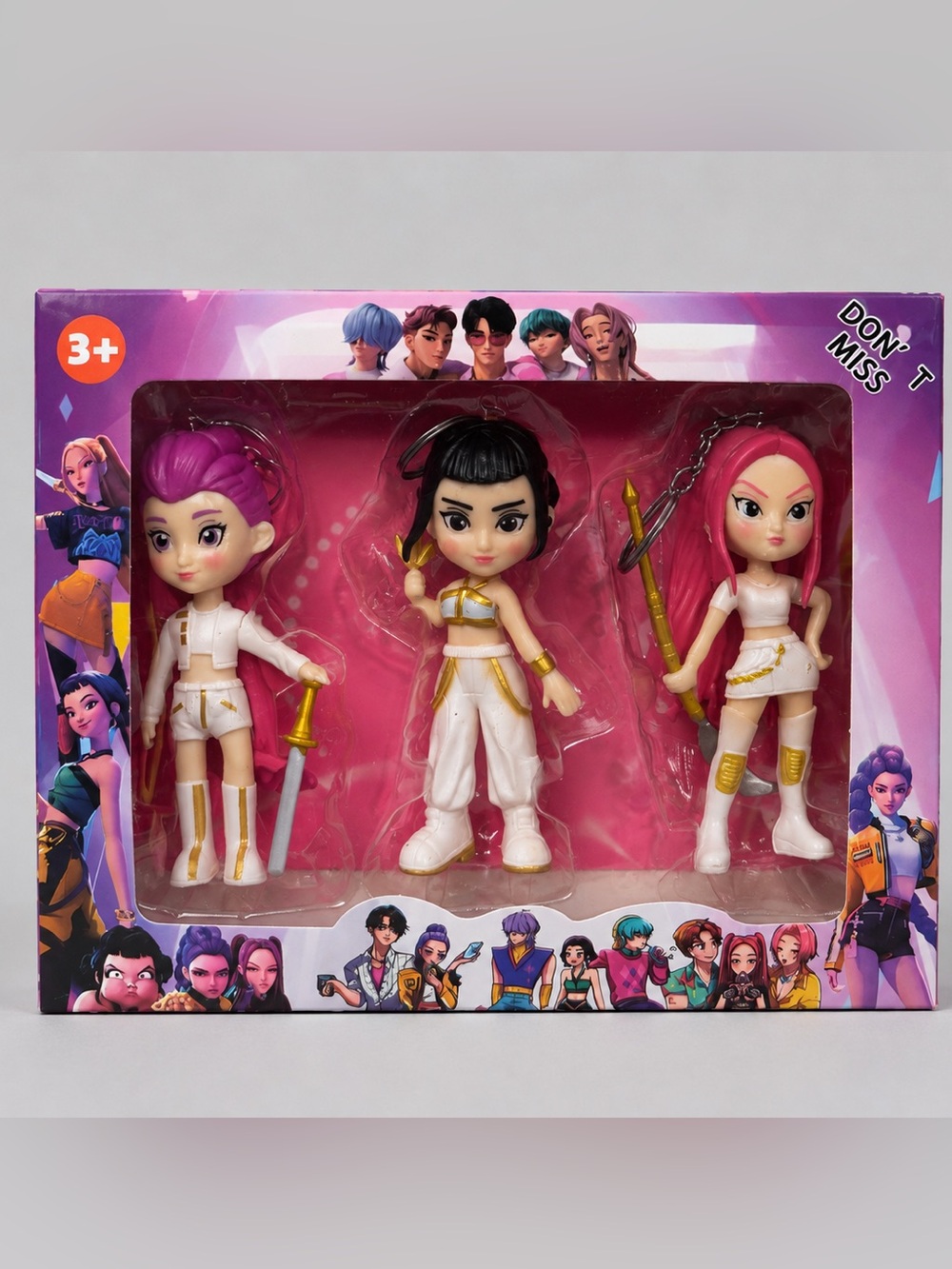 KPOP Rumi Zoey & Mari Mini Figure Keychains 3-Piece Collectible Set